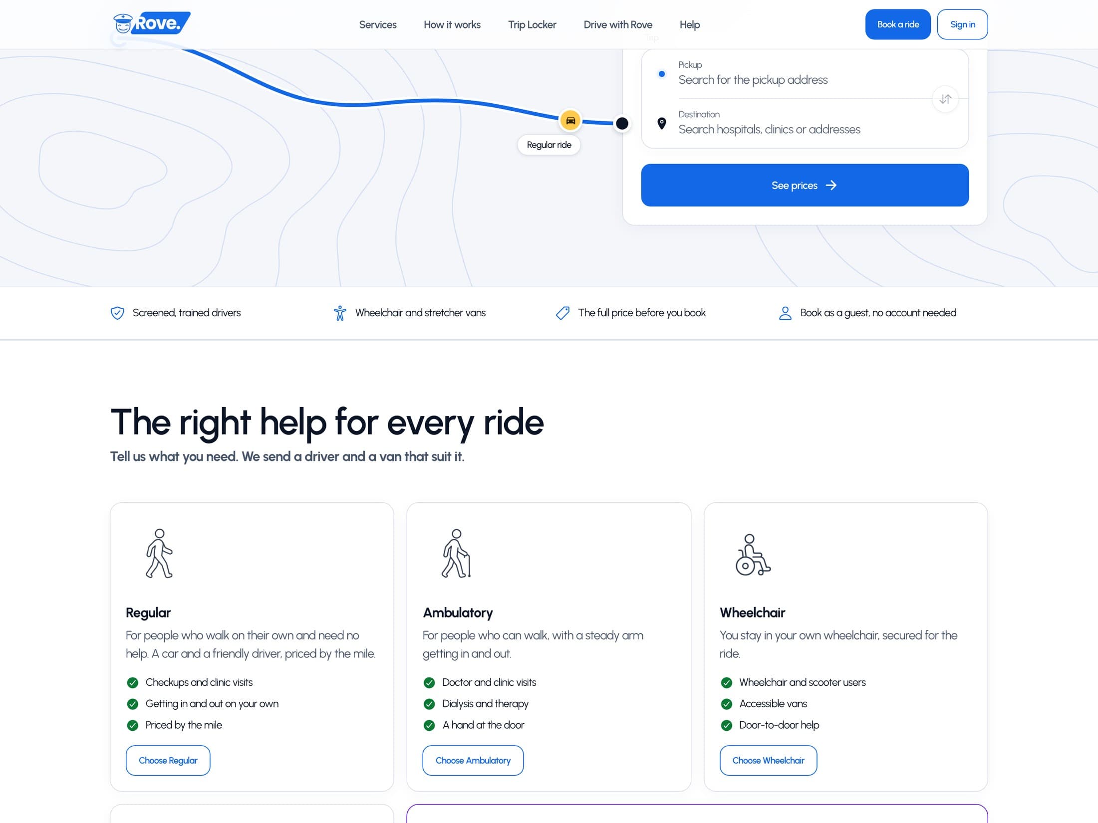 RoveApp — Non-emergency medical rides in Phoenix, with wheelchair and stretcher options